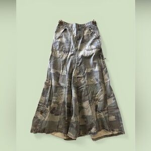 Vintage Camouflage Maxi Cargo Skirt